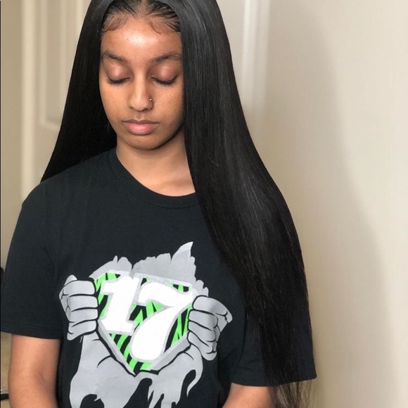 26” Black Front Lace Wig Unit Strait Style main image 7